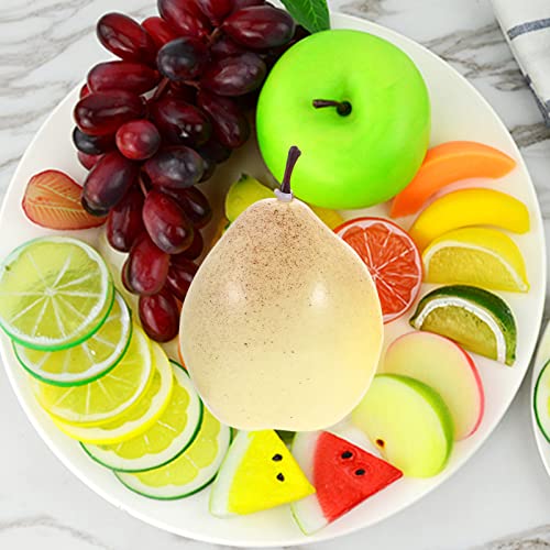 Nolitoy 6Pcs Artificial Pears, Lifelike Faux Pear Fake Fruits For Home Kitchen Table Party Decor Photography Prop #TOP7