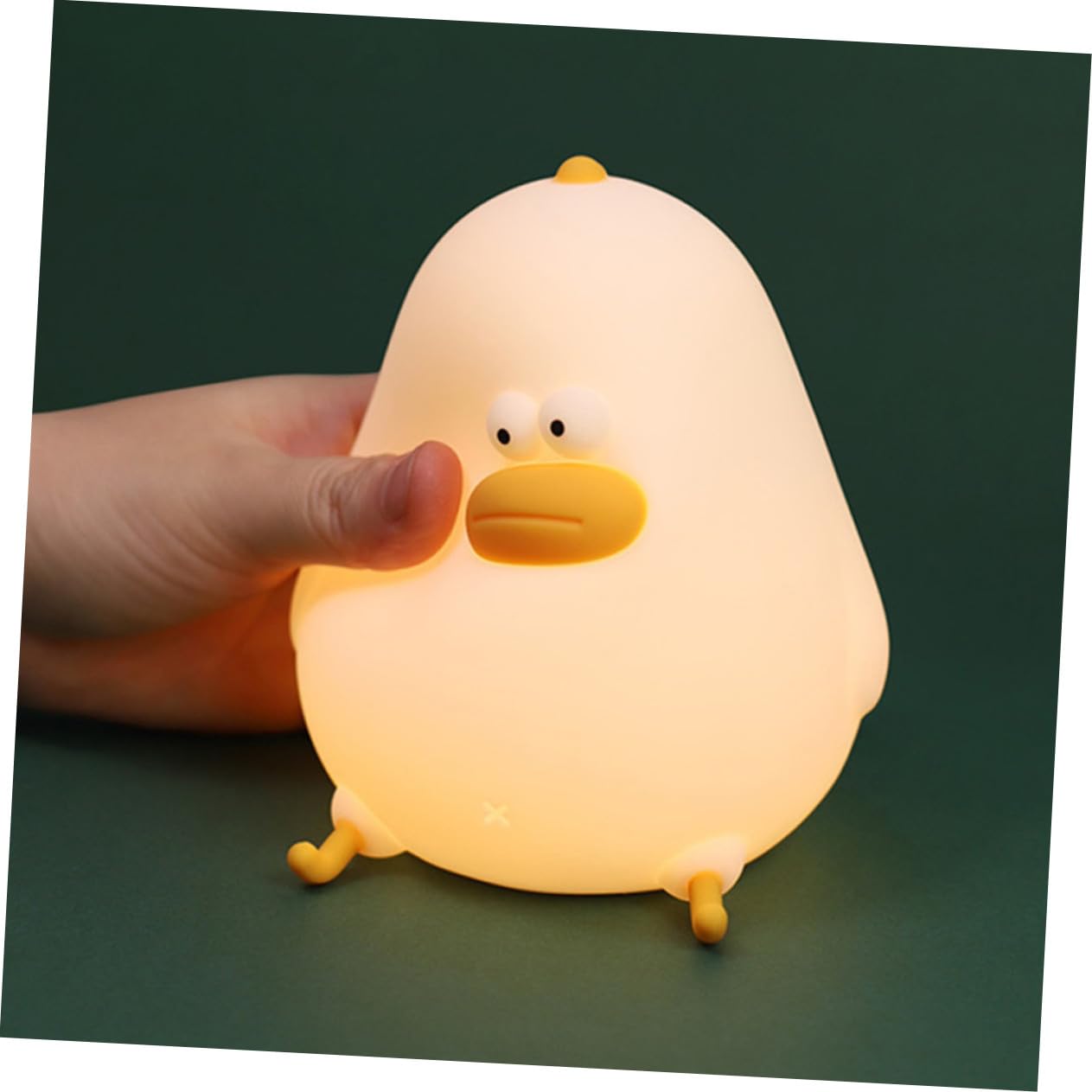 Lámpara de Silicona para Ñiño Luz Nocturna Cálida y USB Recargable Diseño Pollito Tamaño Pequeño Luz de Guardería para Dormitorio Infantil Adecuado para Bebés y Regulable