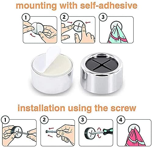 3 Pcs Self-Adhesive Kitchen Towel Holder Kitchen Hooks Round Wall Mount Hook Hand Towel Holder for Bathroom, Kitchen and Home, No Drilling Required