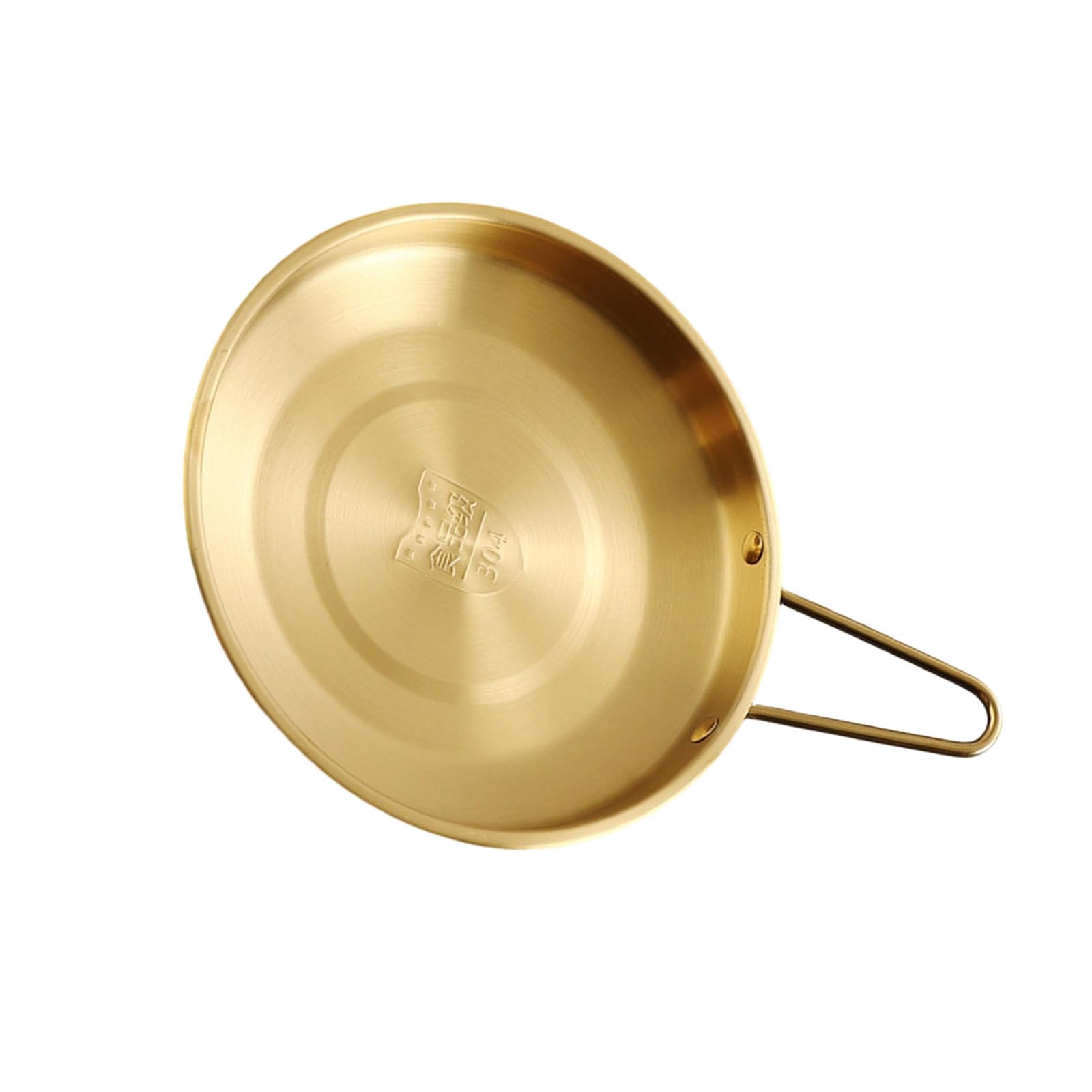 Elnwnnkc Stainless Steel Snacks Plate with Handle Round Tray Ideal Picnics Easy Carry Dining Plate