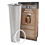 County Line Kitchen - Stainless Steel Filter & Infuser for Cold Brew, Iced Coffee, and Iced Tea - Use with 2 Quart Wide Mouth Mason Jars