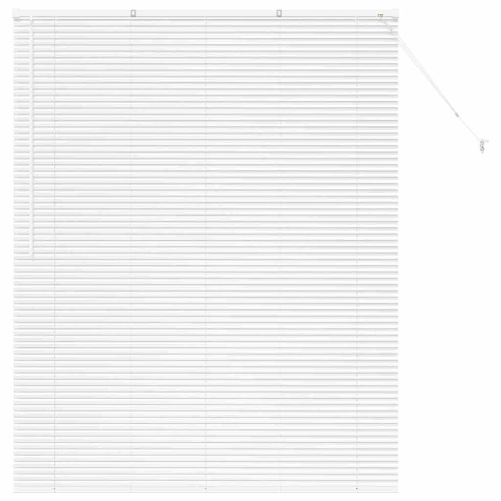 vidaXL Venetian Blinds Height Adjustable White 175 x 140 cm Aluminium, Modern Rectangular Aluminum Blinds, Adjustable Indoor Window Treatments, Light Control Privacy for Home Decor, Office