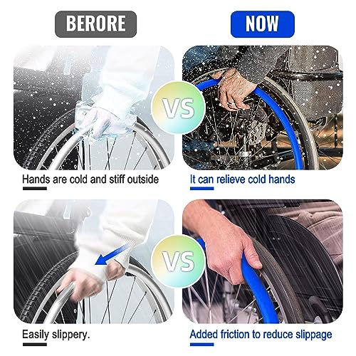 Funda de silicona para silla de ruedas, funda de silla de ruedas de 22/24 pulgadas, reposabrazos de silla de ruedas, accesorios para sillas de ruedas, guantes de mango de rueda trasera, funda de