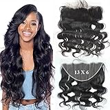 Forawme 100 Unprocessed Human Hair 13X6 Ear To Ear Full Lace Frontals Closure With Natural Hairline 14 Inch Natural Color Body Wave Pre Plucked Transparent Lace Frontal Hair Pieces