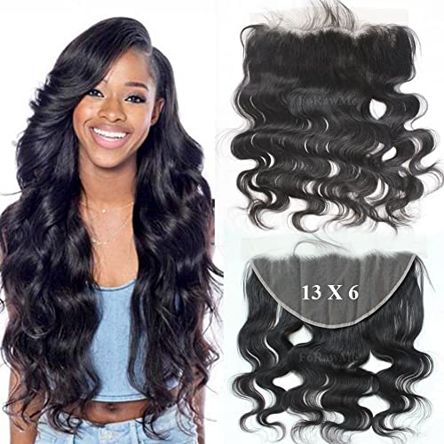 Forawme Soft Brazilian Hair Transparent Full Lace Frontals Pre Plucked With Edges 20 Inch Body Wave Ear To Ear 13X6 Lace Frontal Closure Human Hair Pieces