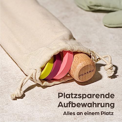 Foto von Praknu 2er Set Nudelholz mit Abstandshalter – Teigroller Holz – Backen