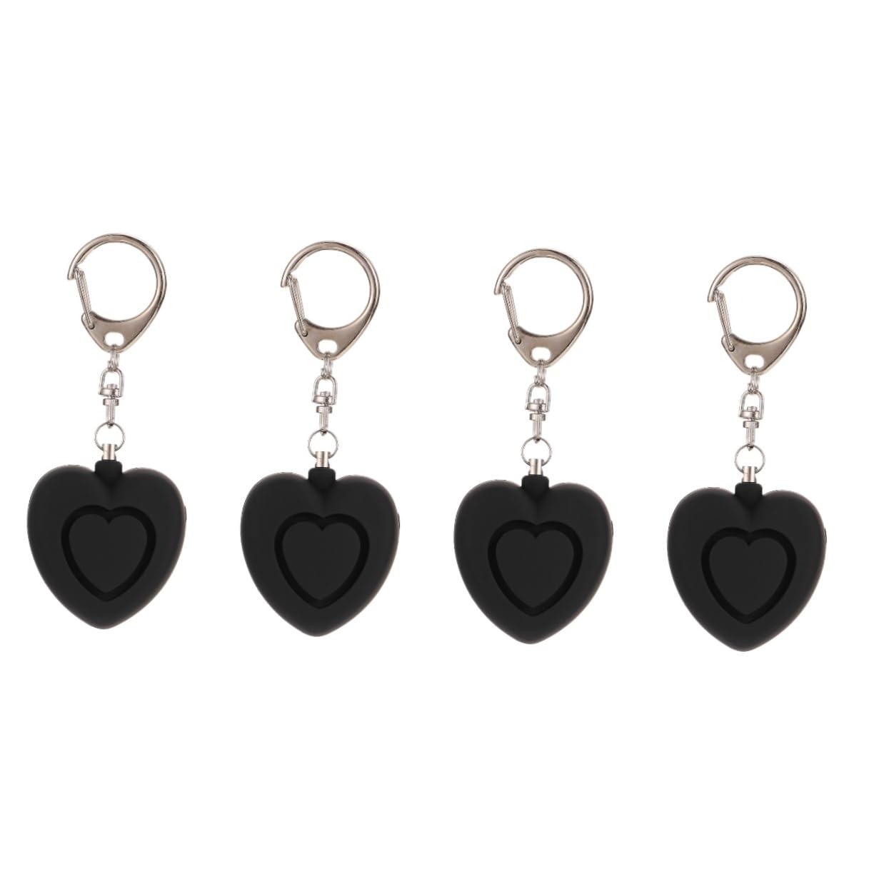 UKCOCO 4 Piezas Sirena Anti led Lights lamparas led Ligero Llavero de Alarma Personal Llavero de Seguridad para Mujer Alarma en Forma de Corazon Equipo La Cadena Despertador