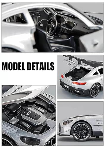 Image of Magicwand 1:32 Scale Die-Cast Metal AMG-GT3 Car with 4 Openable Doors,Pull Back Action,Blinking Lights【Pack of 1】【Colors as Per Stock】