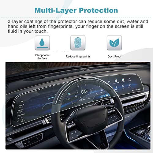 Cdefg 2023 Lyriq Screen Protector For 2023 Cadillac Lyriq Integrated 33” Diagonal Display Touch Screen Protector Foils Navigation Display Protective Film 2023 Lyriq Accessories, 2Pcs (For 33In Diagonal Display) #TOP4
