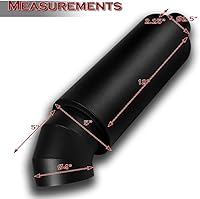Vista 2 de Q1-TECH - Silenciador universal de punta de escape de 2.5 pulgadas, entrada de 4 pulgadas, acero inoxidable negro, universal de 19 pulgadas