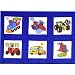 Jack Dempsey Needle Art 30079 Nursery Quilt Transportation Blocks, 12 Quilt Blocks, 9-Inch-by-9-Inch, White