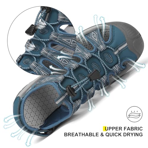 Image of Dannto Women's Sport Hiking Sandals Closed Toe Outdoor Athletic Walking Sandal Lightweight Summer Water Shoes