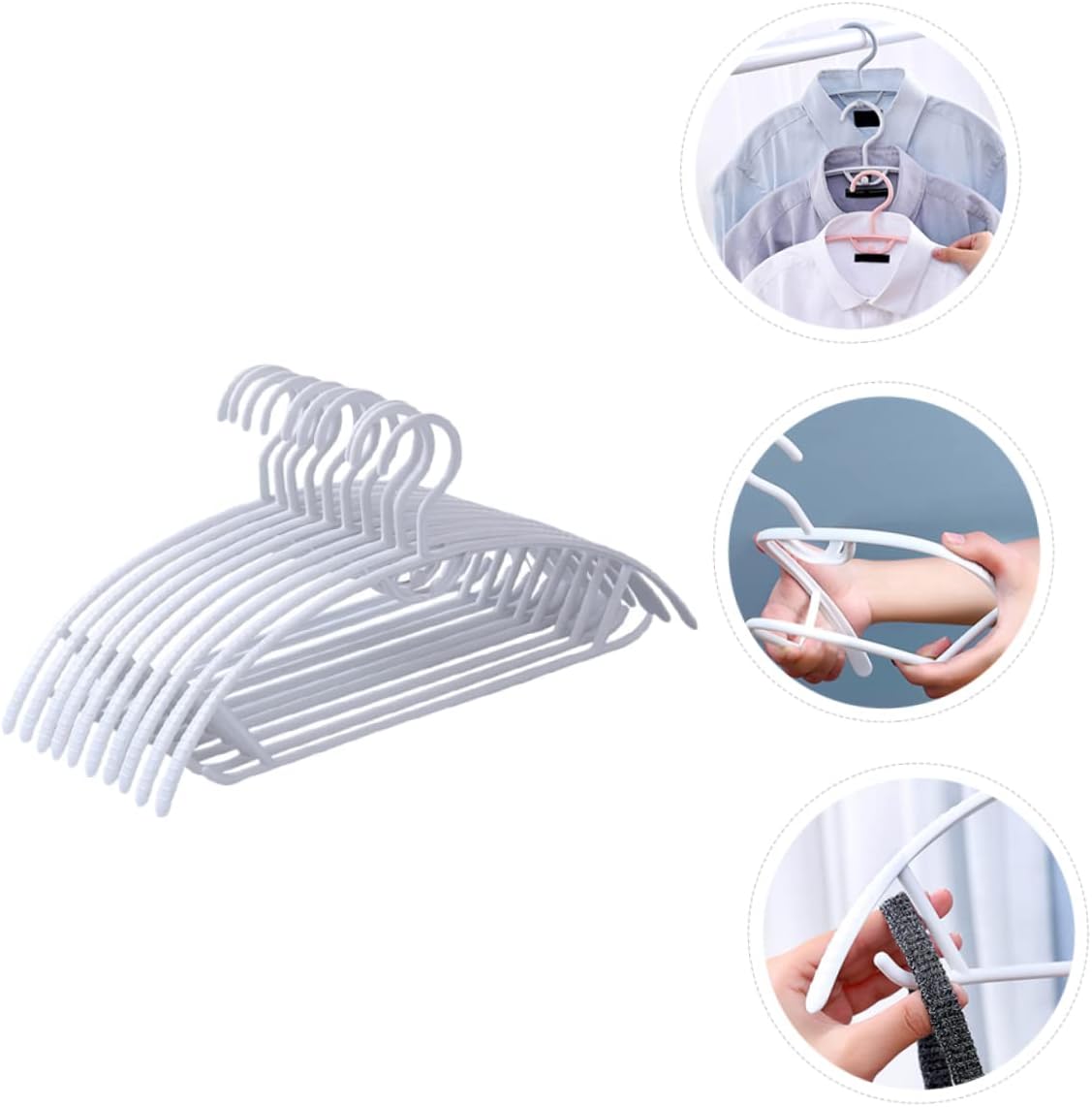 CHILDWEET 10 Pcs Non Slip Wide Shoulder Hangers for Closet Organization Coat Hooks for Heavy Garments for Bedrooms and Laundry Rooms