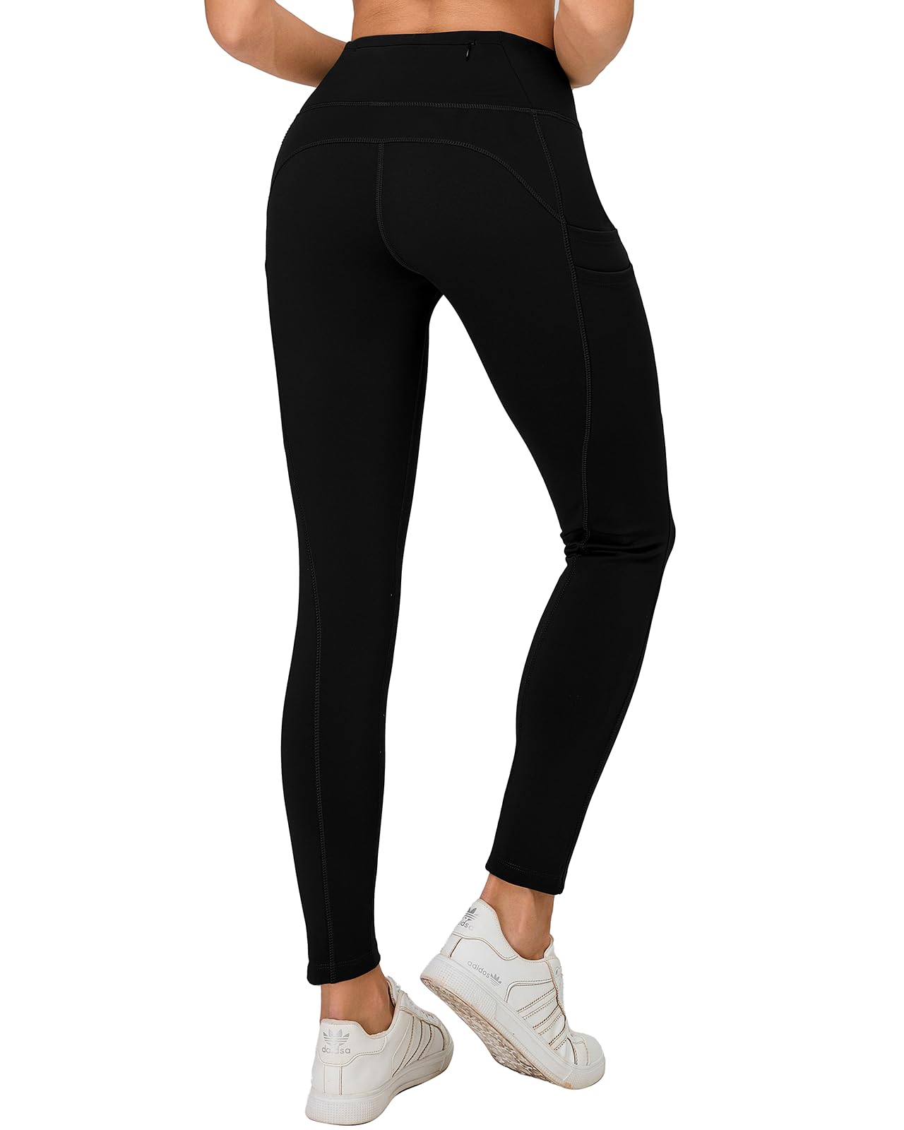 HMILES Leggings termici sportivi da donna, invernali, impermeabili, foderati in pile, a vita alta, opachi, per yoga, con tasche