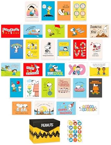 American Greetings 30-Count All Occasions Peanuts Card Pack with ...