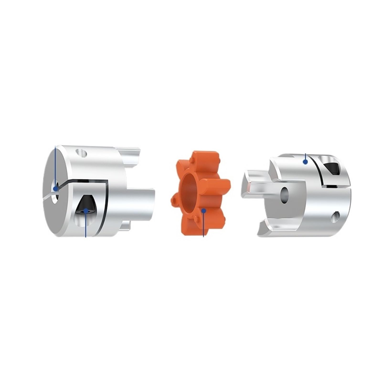 Accouplement d'arbre Flexible, coupleur CNC D45L66 Plum Jaw Coupling