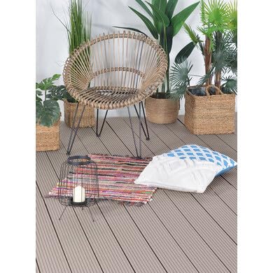 OOGarden - Lame de terrasse en bois composite - L.240 x 14,6cm - Chocolat