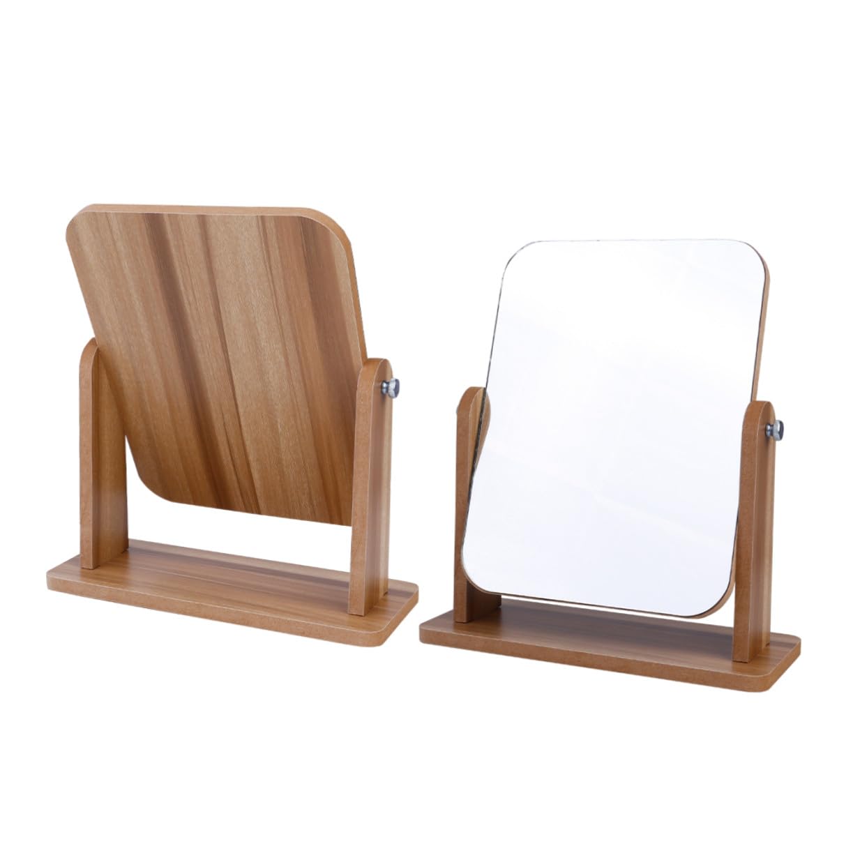 Miroir de maquillage de bureau gris portable et élégant pour la maison