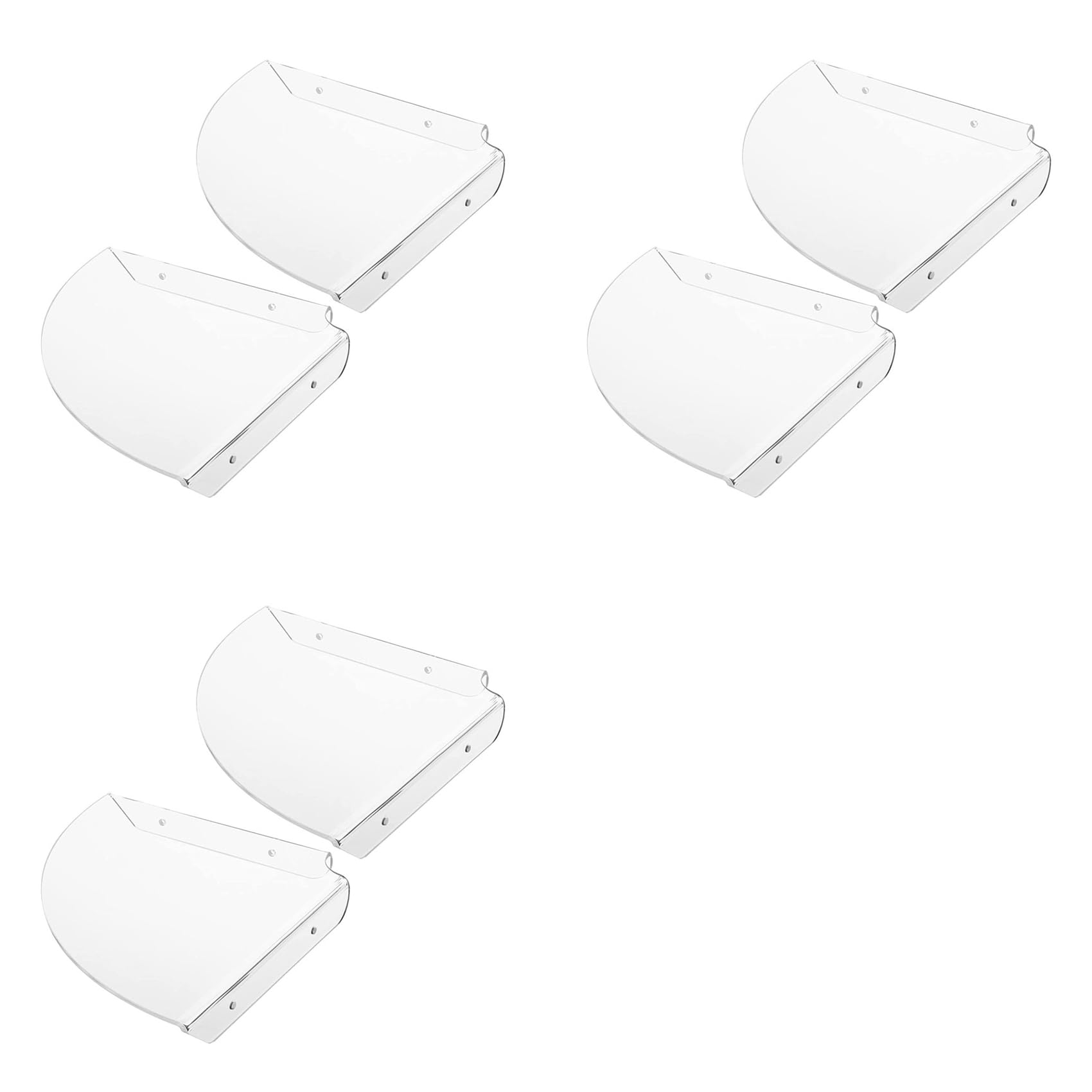 Hndhbfgrt 6Pcs Acrylic Corner Shelf Floating Wall Storage Shelf Display Speaker Organizer Bedroom Kitchen Storage Holder,Clear