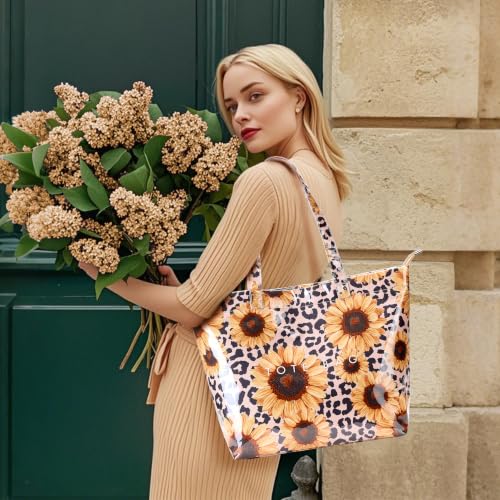 Image of KALIDI PVC Zipper Tote Bag, Jelly Plastic Kraft Paper Summer Beach Bag