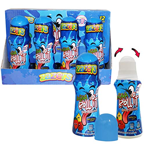 Sour Rolling Liquid Licker Candy Tropical Punch Flavored - 12 Pack of 2.03 OZ Roll-It Bottles - Gluten-Free and No Coloring Added, (Kosher NET WT 24.24 OZ, 720mL )