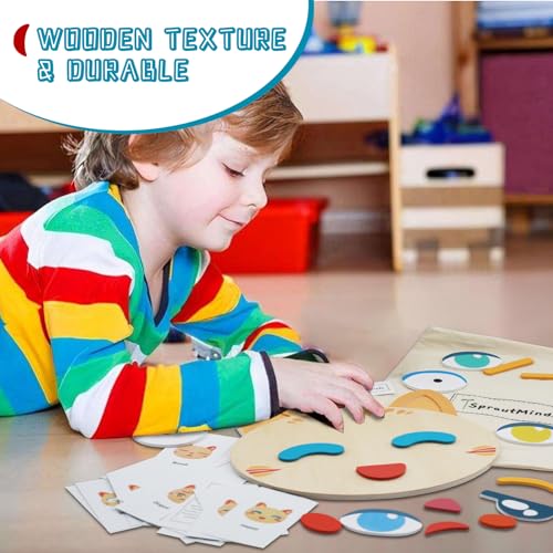 Sproutminds FH202311 48 Pcs Wooden Magnetic Social Emotional Learning Toys, Preschool Activities And Learning Resources, Emotions And Feelings Therapy Games thumb #1