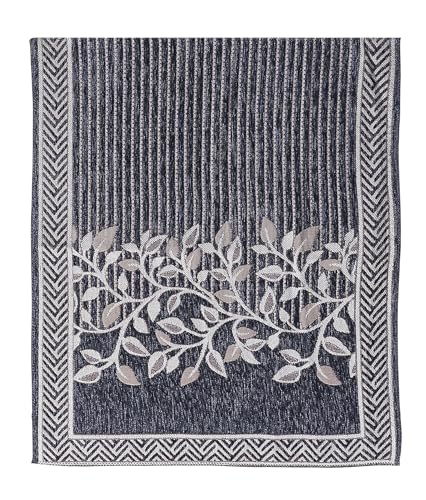 Image of Nendle Premium Chenille Floral Sofa Mat Arms Cover Only - Soft & Durable Protector for L Shape /Standard Sofa Set (58 cm, Grey, 1 Piece)