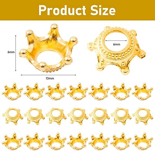 JKDHJK 120 Pcs Mini Crown Vintage Crown Decoration Craft DIY Alloy Crown Jewelry Charms Spacer Beads Metal Craft Crowns to Decorate for Cake Party Necklace Bracelet Makin