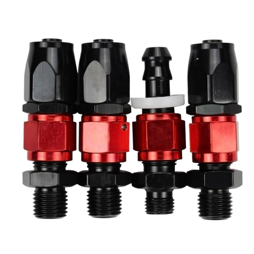 Regulador de presión de combustible AN6 ajustable kit final bitono negro y oro con reloj 2