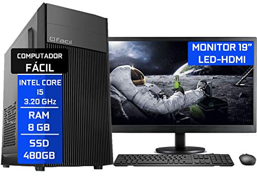 Computador Fácil Completo Intel Core i5 3.20 Ghz 8GB DDR3 SSD 480GB Monitor 19