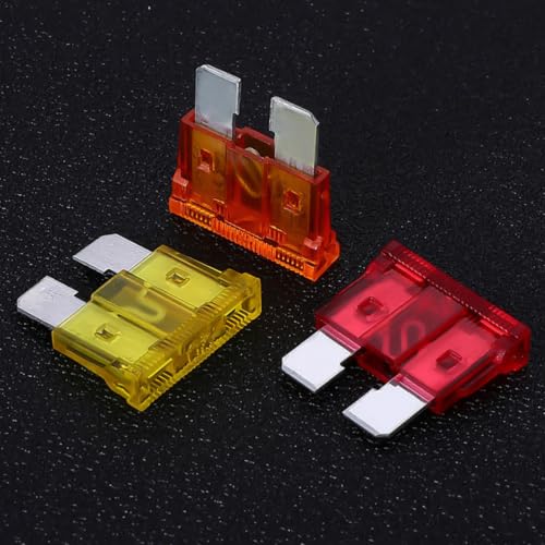 Kit de 250 fusibles para automóvil con identificación codificada por color y diseño fácil de usar, incluye fusibles estándar para auto y camión, ABS y aleación de zinc, en caja de almacenamiento miniatura 5