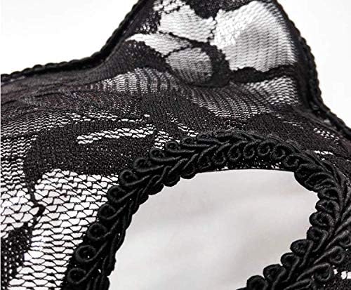 Miniatura 5 de UJLN Máscara veneciana de lujo para mujeres y niñas, sexy, de encaje negro, con ojos de gato, para Navidad, Halloween, fiesta de Mardi Gras