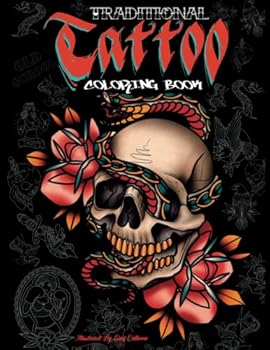 Tattoo Coloring Book Adult Traditional Old Scgool Tattoo Flash Designs Vintage Style Hot Rod