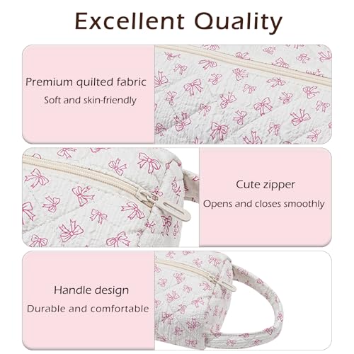 Image of RSRSLEII Quilted Hair Tools Travel Bag，Hair Styling Accessories Storage Case for Shark FlexStyle, Dyson Airwrap Hair Dryer, Curling Iron, Revlon Hair Tools，Portable and foldable(05Hollow Bow)