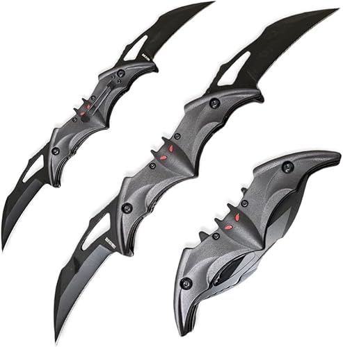 BladeDealUSA - Bate táctico de doble hoja diseñado acción asistida plegable al aire libre Caza Camping Pesca Accesorios (negro) GPL177