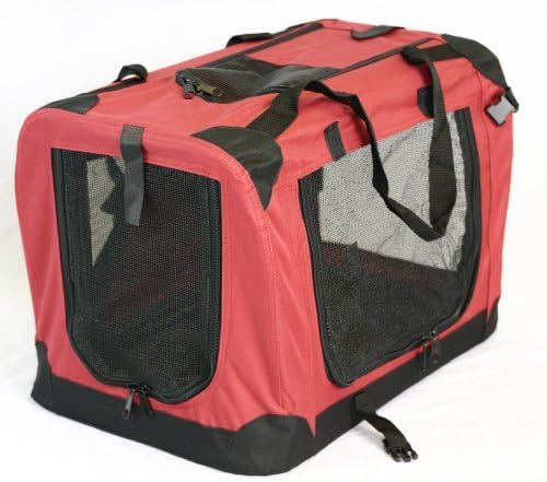 topPets Portable Soft Pet Carrier - Small: 20"x14"x14" - Maroon Red
