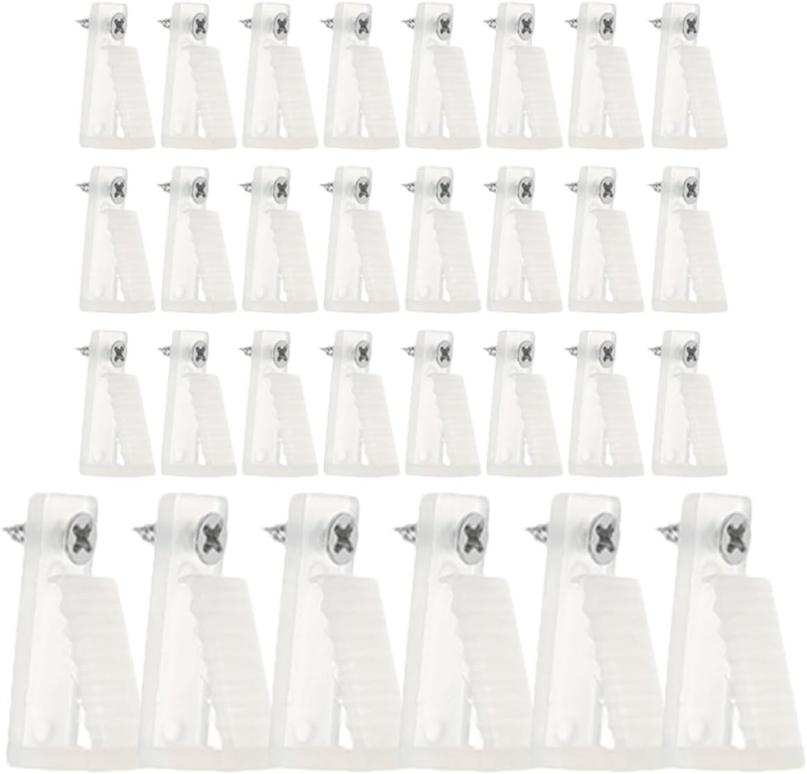 ULTECHNOVO 30pcs Outdoor String Light Hanger Hooks with Screws, White Pp Material Heavy Duty Screw-in Hooks for Hanging Wind Chimes and Chains, for Indoor and Outdoor Use