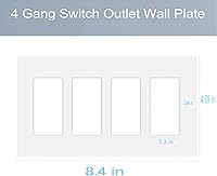 Vista 2 de Placa de pared Decora sin tornillos de 4 segmentos, placa frontal eléctrica para interruptor de luz, interruptor inteligente, receptáculo