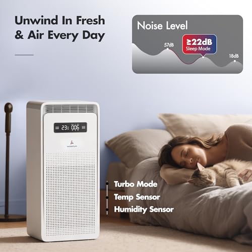 Image of Pure Air PA6 Wozoyo Air Purifier for Home&Office,4in1 filter,PreFilter,AntiBacterial,H13 HEPA,Activated Carbon,Covers 2915ft,AHAM Verifide,Removes 99.99% PM2.5 PM10,Smoke,Odor,App control,LED Display