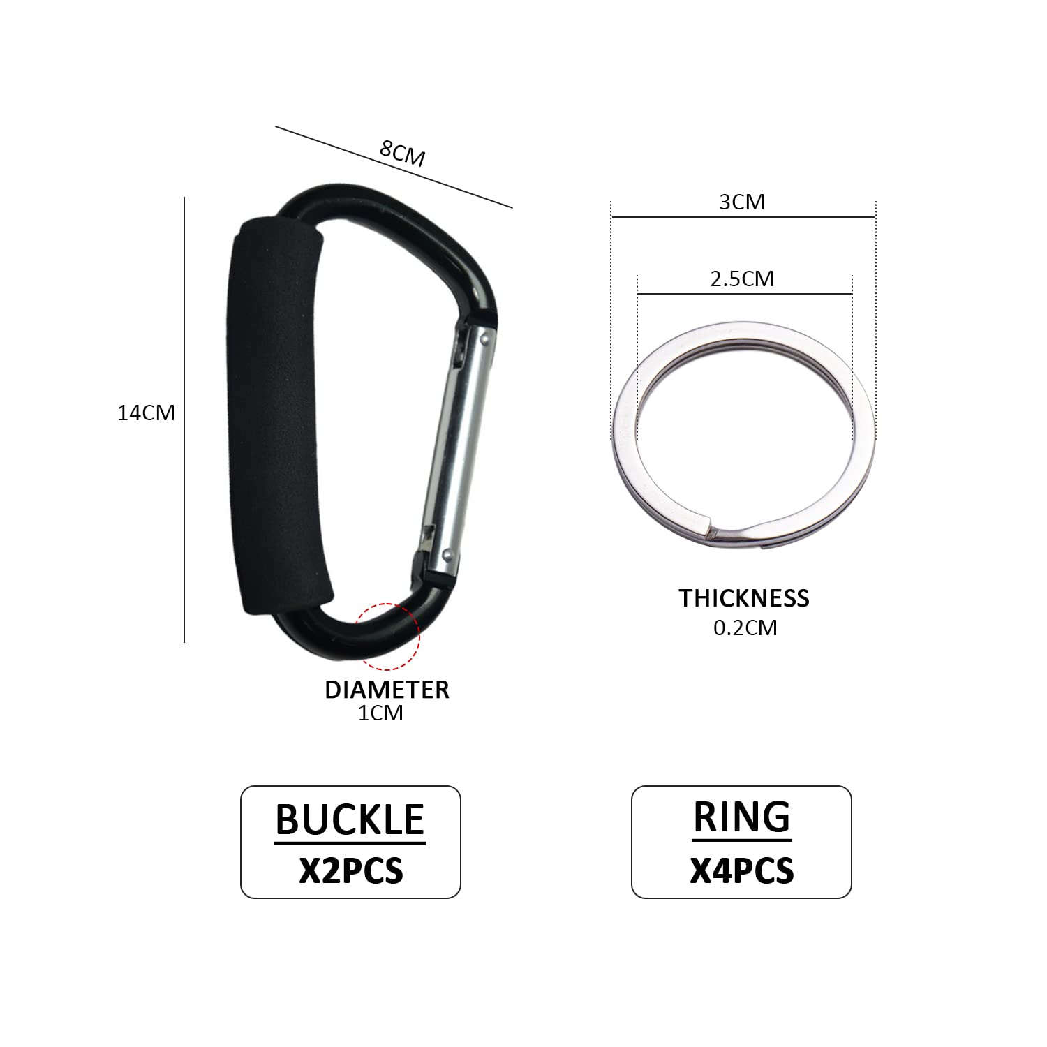 Moschettone Ghiera 5 Moschettoni In Alluminio Viola 7.8cm - Per Campeggio, Escursionismo E Viaggi Zaino Pesca - Foto 9