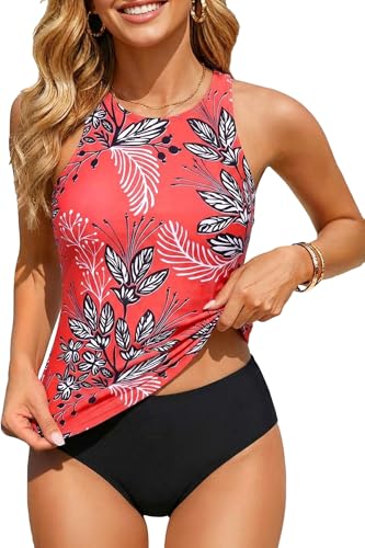 Image of Holipick Tankini Swimsuits for Women Two Piece High Neck Bathing Suit