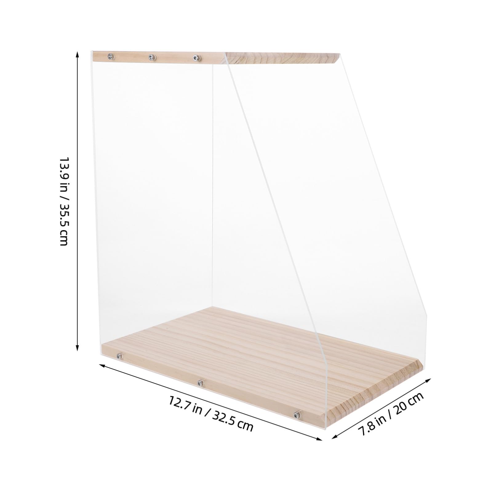 Scatola Porta Dischi in Vinile in Legno Robusto Pannelli Trasparenti, Supporto Organizer da Scrivania per Cd, Dvd, Libri, Scaffale Porta CD Multifunzione per Salotto e Studio