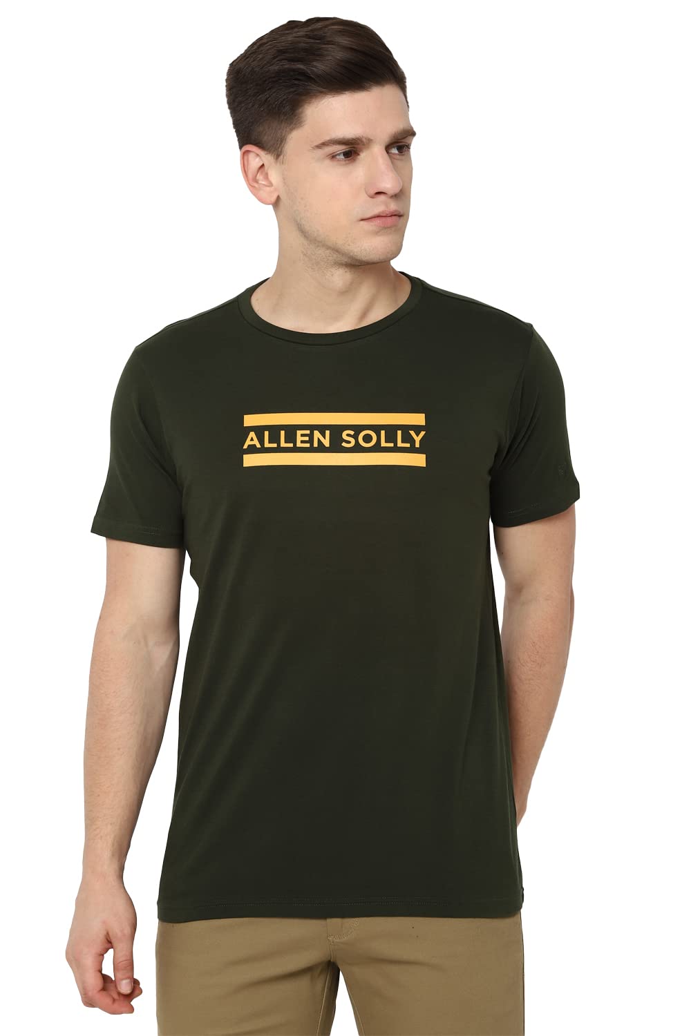 Allen Solly Mens Solid Regular Fit T-Shirt (ASKCQRGFZ43268_Olive M) (B08KFQ24NN) Amazon Price History, Amazon Price Tracker