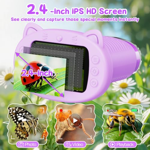 Image of 1000X Handheld Digital Microscope for Kids (Purple)