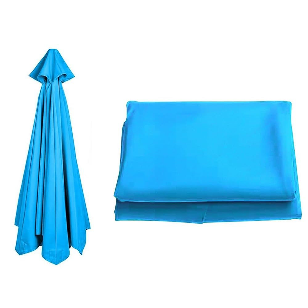 Telo di Ricambio Resistente per ombrellone decentrato da 2,4 m e 3 m. Adatto a ombrelloni con 6 o 8 Stecche. Colore Blu Lago. Dimensioni: 2,7 m. Telo ombreggiante per Patio Esterno