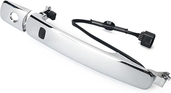 Exterior Chrome Door Handle Front Left Driver Side, with Sensor and Smart Keyless Entry System Compatible with Nissan Rogue 2010-2013 Replaces# 80640-CZ31B 80640-CZ31A 80645-CA000