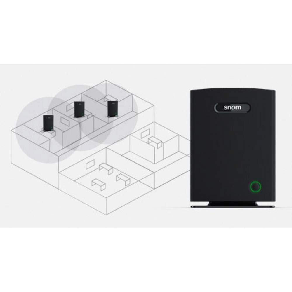 SNOM M700 IP-DECT Stazione Base Multicella (Fino a 254 Stazioni Base, fino a 1000 Ricevitori, Fino a 8 Chiamate Parallele per Stazione Base, PoE), Nero, 00003928