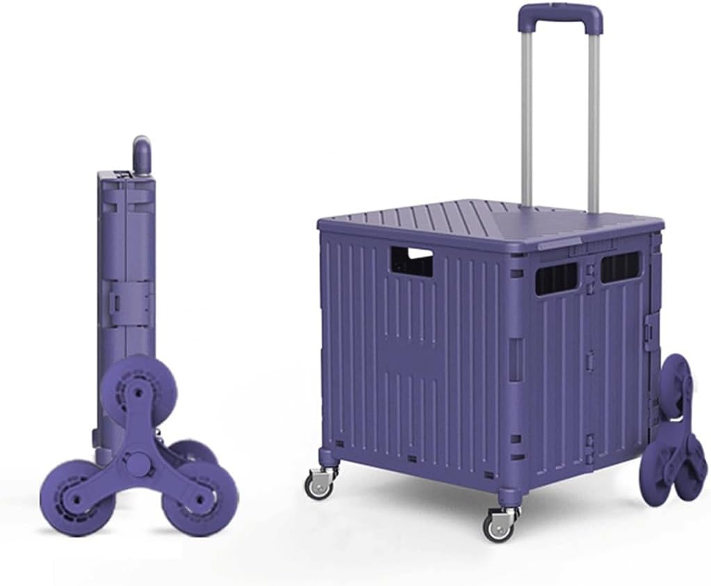 Mini Folding Grocery Cart - Lightweight Climbing Shopping Cart for Easy Home Storage & Errands - Compact Portable Shopping Trolley for Groceries & More
