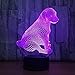 Produktbild 3D süße Hund Nachtlicht Illusion Lampe 7 Farbwechsel Dekor Lampe  mit Fernbedienung USB-Kabel Schlafzimmer Schreibtisch Büro dekorative Lampe