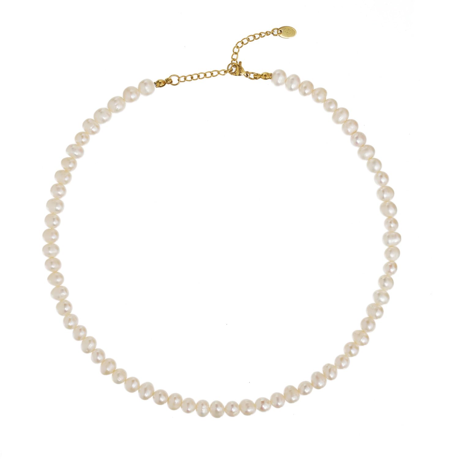 BERGERLIN Echte Perlenkette für Damen und Herren - Halskette aus Süßwasserperlen - Perlenhalskette mit Verschluss aus 925 Sterling Silber und Echtheitszertifizierung